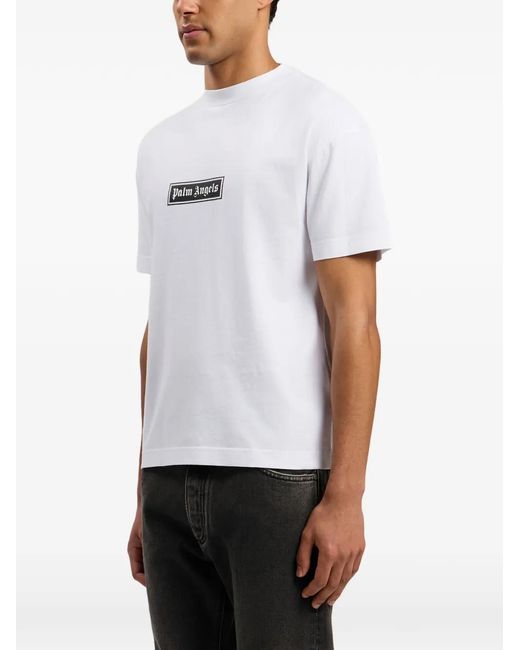 Palm Angels White Box Logo T-Shirt for men
