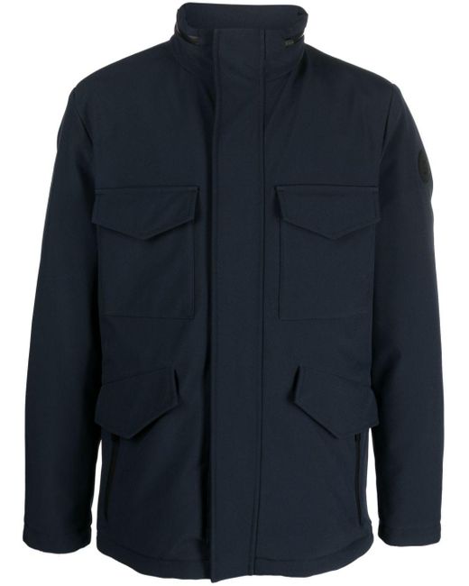 Woolrich Blue Logo-patch Padded Jacket for men