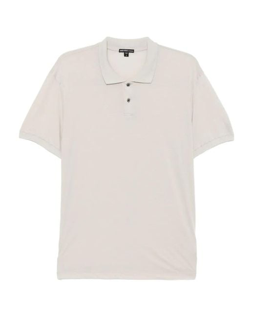 James Perse White Lotus Jersey Polo Shirt for men