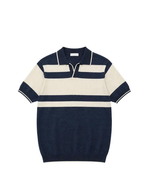 Heritage Blue Striped Short-Sleeve Polo Shirt for men