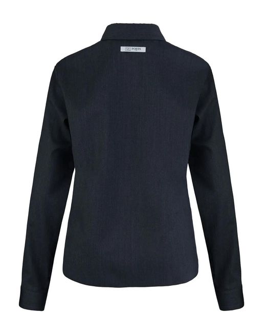 Ports 1961 Iconic Wollen Blouse in het Blue