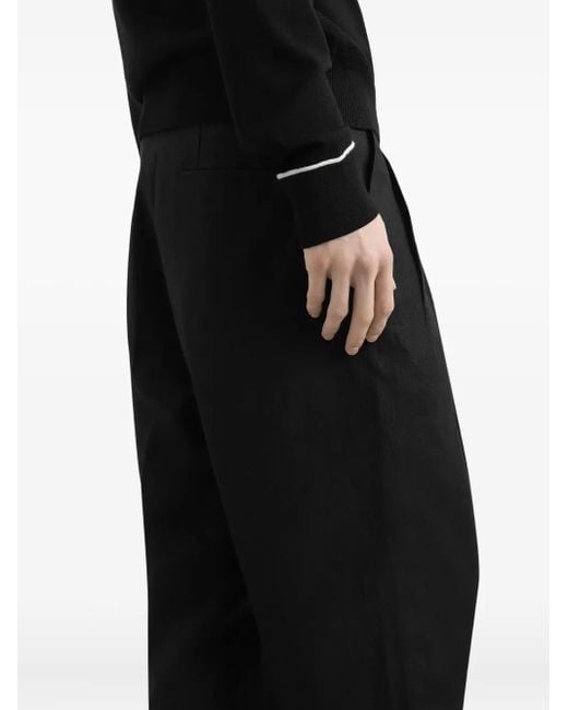 Dolce & Gabbana Black Linen Trousers for men