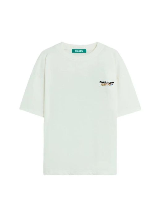 Barrow White Teddy Graphic T-Shirt for men