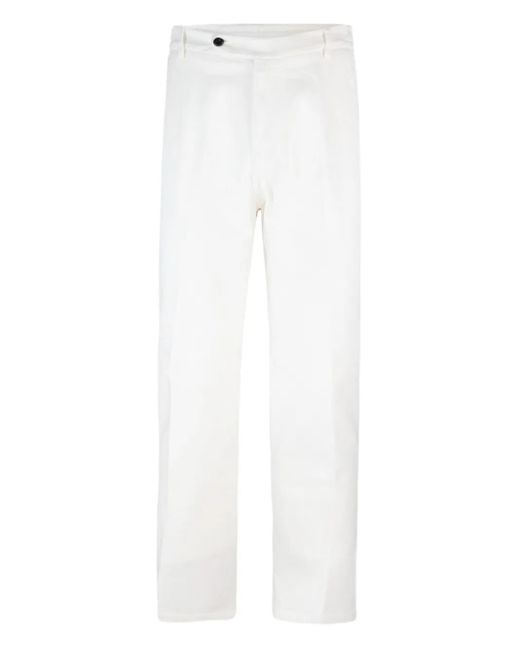 Pantalones con cierre de botón Eleventy de hombre de color White