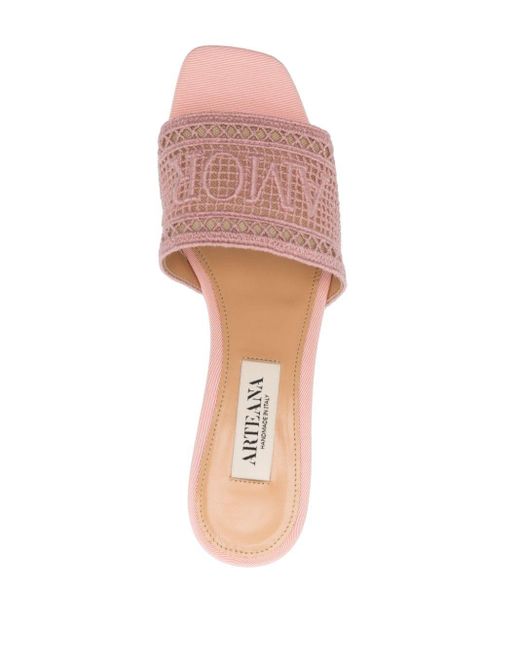 Arteana Pink Roma 50mm Leather Mules