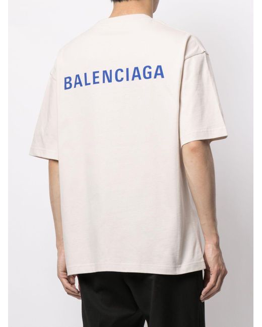 Balenciaga T-shirt Met Logo in het Wit voor heren - Lyst
