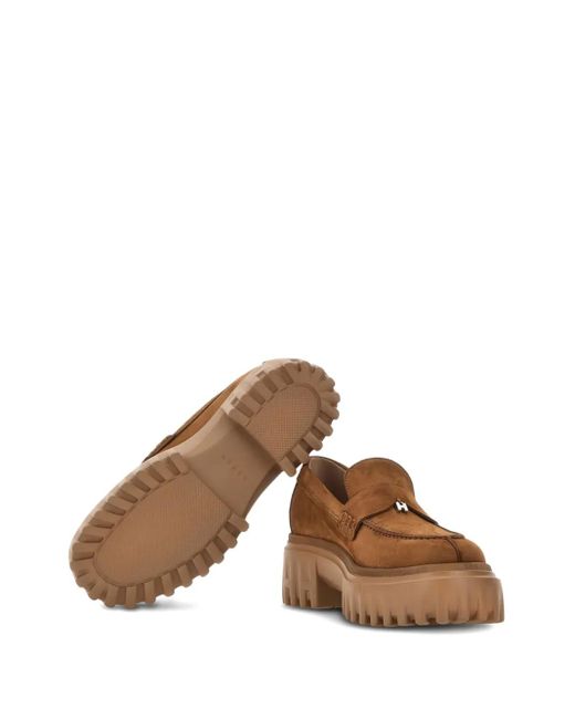 Hogan Brown Suede Loafers