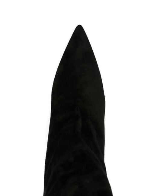 Khaite Black 40Mm Pointed-Toe Suede Boots