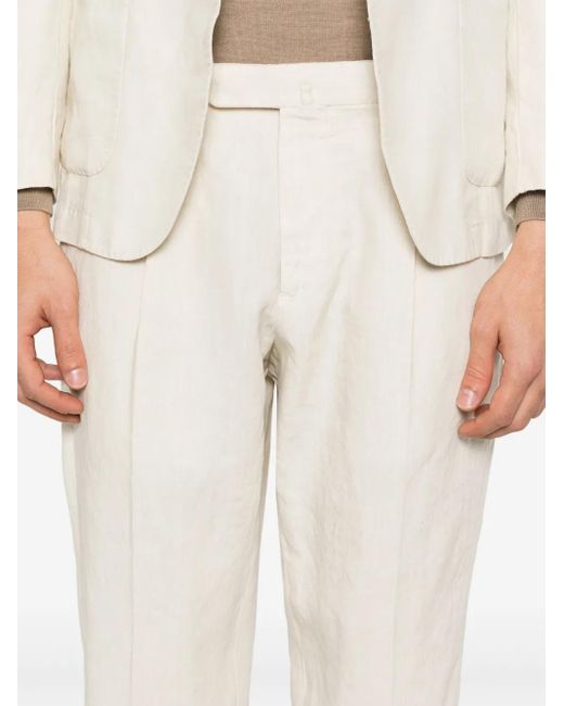 Dell'Oglio White Linen Suit for men