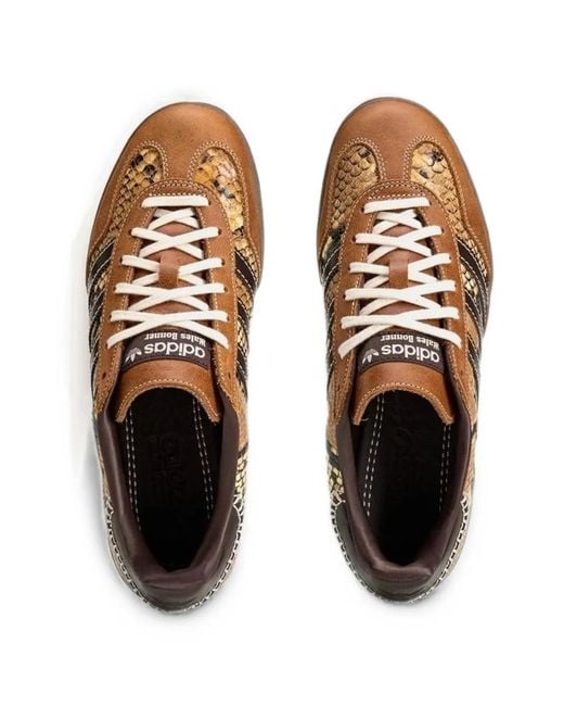 Adidas Brown Gazelle Snake-Effect Leather Sneakers