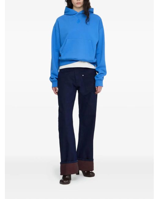 J.W. Anderson Blue Logo-Embroidered Hoodie