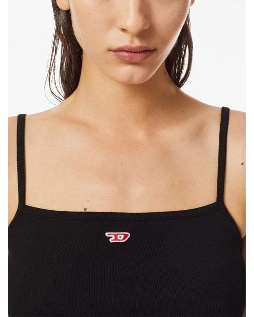 DIESEL Black Top mit Logo-Patch