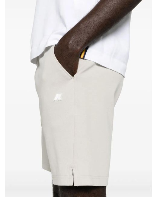K-Way White Rubberised-Logo Track Shorts for men