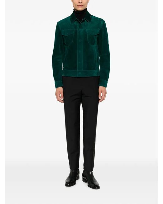 Tom Ford Green Veste En Daim for men