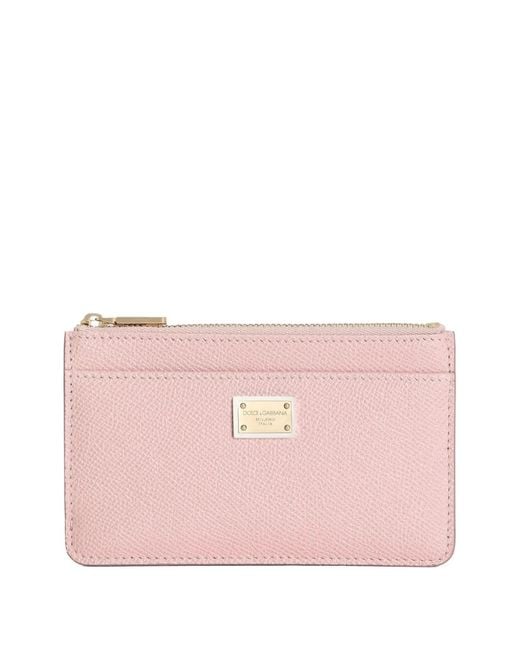 Dolce & Gabbana Pink Wallet With Logo Plaque
