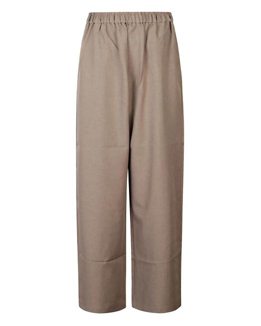 Frankie Shop Natural Elastic-Waist Trousers