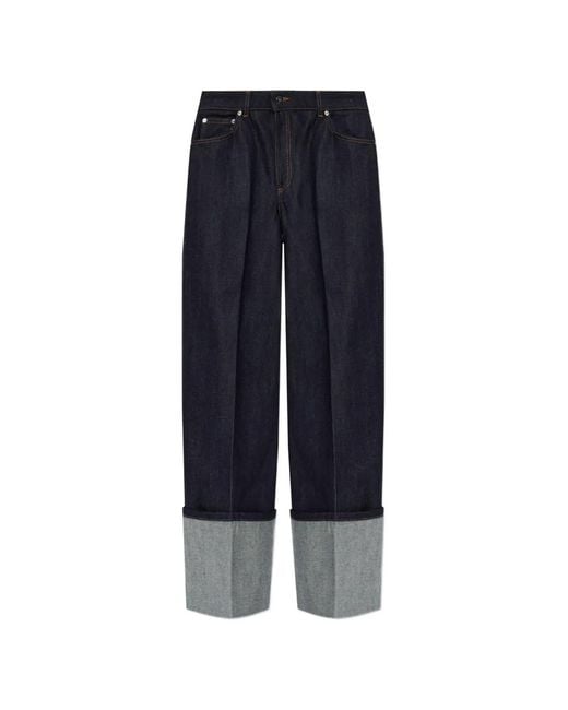 Givenchy Blue Cuffed Wide-Leg Jeans