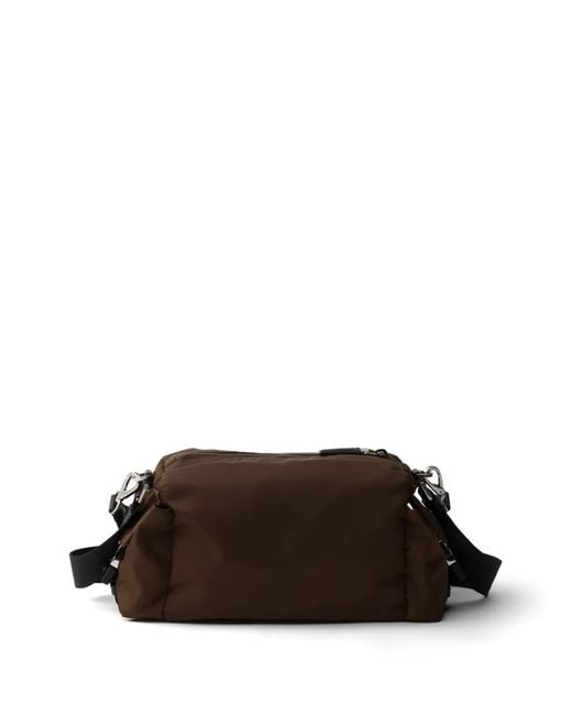 Prada Black Explore Re-Nylon And Leather Bag for men