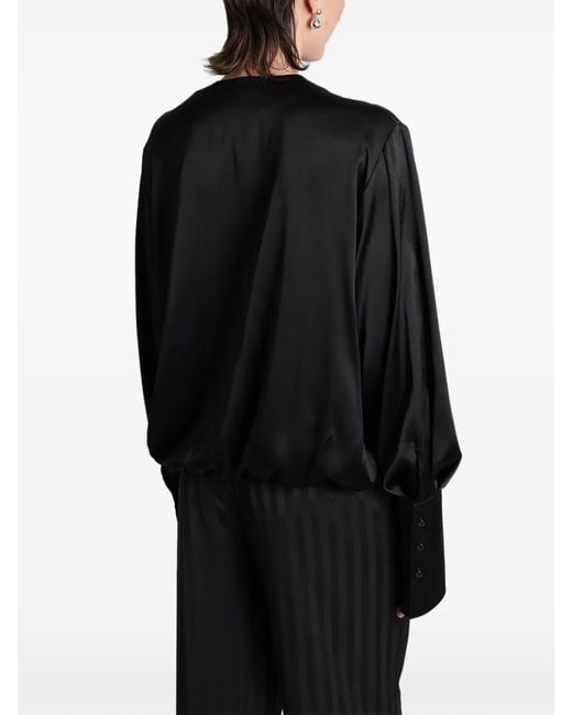BATAKOVIC Belgrade Black Wrap-Design Blouse