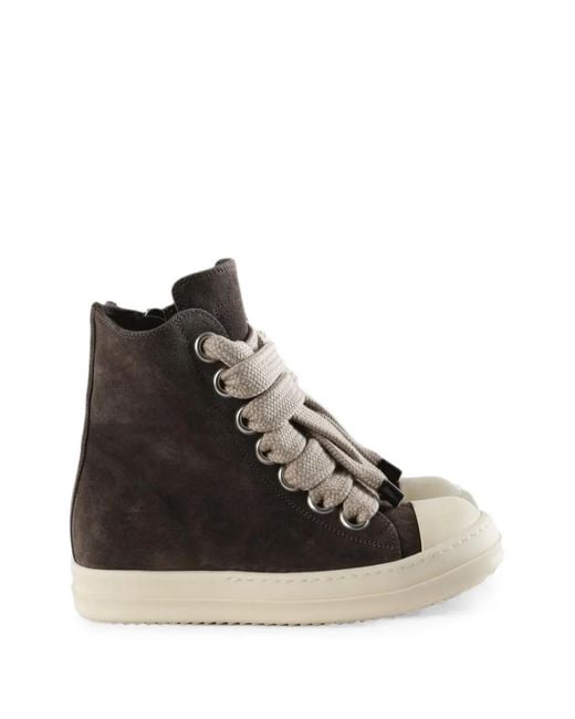 Rick Owens Black Jumbolace High-Top Jumbo-Lace Sneakers