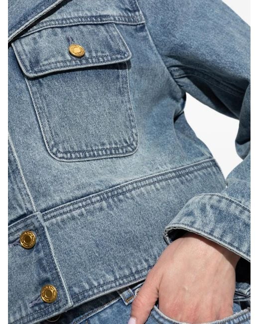 MICHAEL Michael Kors Blue Button Cropped Jacket