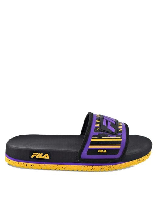 Sandali Slides Lunar Con Logo di Fila in Blue da Uomo