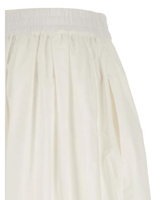 Weekend by Maxmara White Elasticated-Waist Flared Skirt