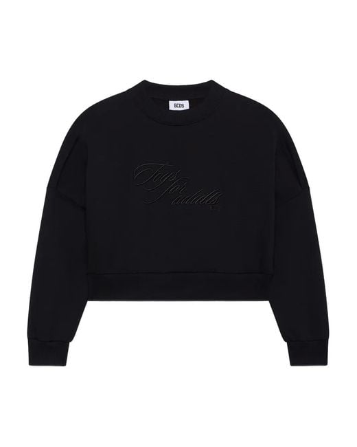 Gcds Blue Logo-Embroidered Sweatshirt