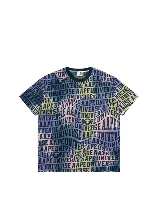 Aape By A Bathing Ape Blue T-Shirt À Imprimé Graphique for men