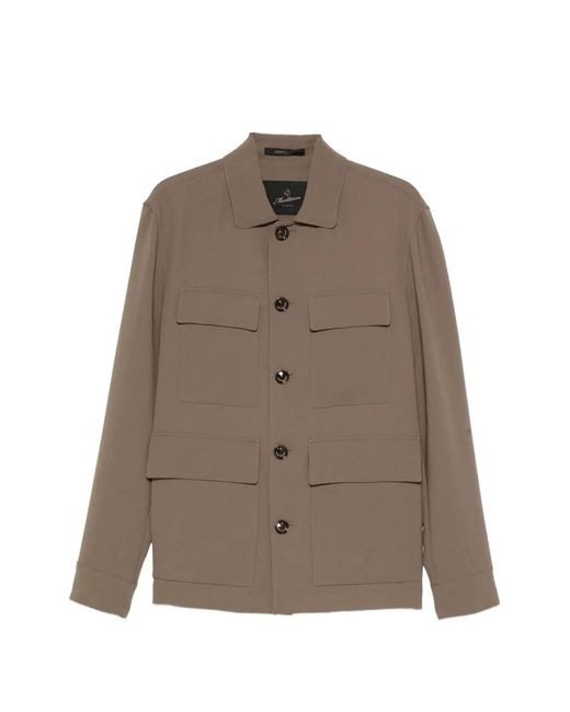 Montecore Brown Button-Fastening Flap-Pockets Jacket for men