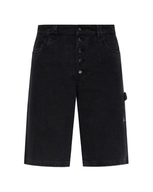 Roa Black Button-Fastening Shorts for men