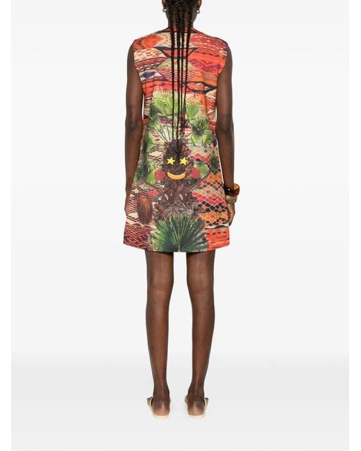 The Artistylist Red Zebra Printed Mini Dress