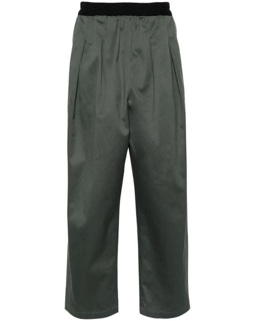 Maison Margiela Gray Pleated Cotton Trousers for men