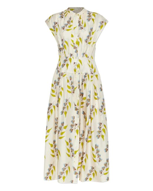 Ulla Johnson Metallic Lausanne Floral Midi Dress