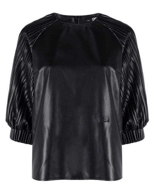 Karl Lagerfeld Black Oberteil Aus Veganem Leder