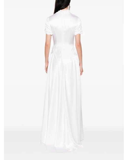 Abito Lungo Con Ruches di Parlor in White