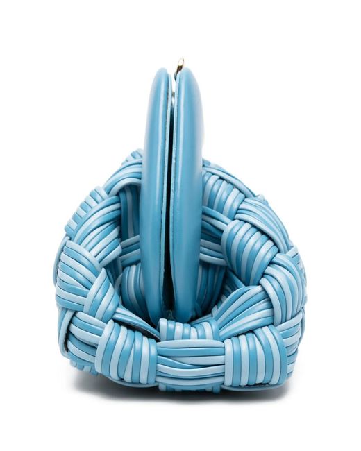 THEMOIRÈ Blue Medium Woven Clutch Bag