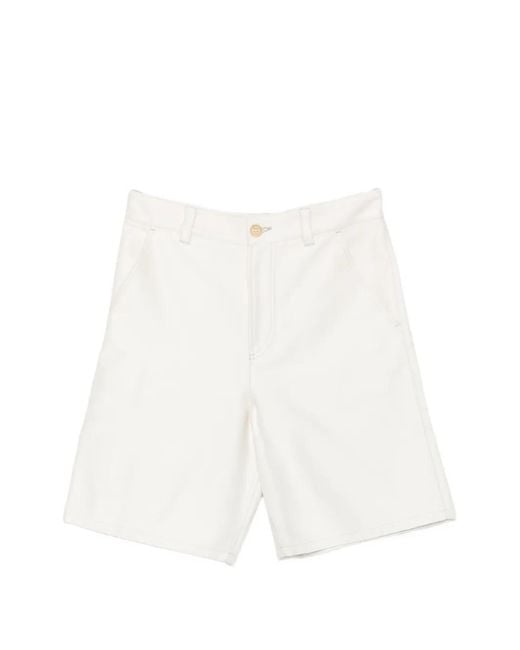 A.P.C. White Belt-Loops Patch-Pockets Shorts for men