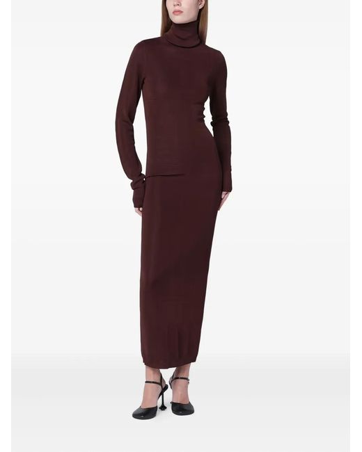 Entire studios Purple Roll-Neck Midi Dress