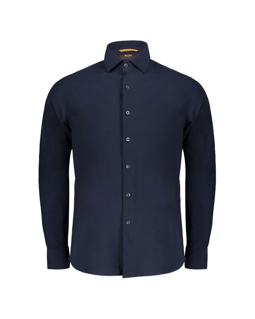 Moorer Blue Sorrento Logo-Detail Shirt for men