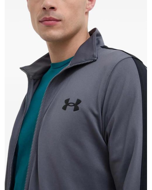 Under Armour Blue Logo-Print Side-Stripe Tracksuit for men