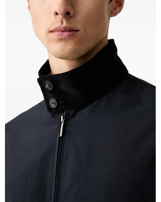 Emporio Armani Black Blouson Jacket With High Collar And Angled Flap Pockets for men
