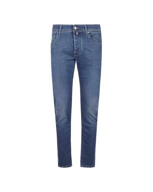 Jacob Cohen Blue Button-Closure Jeans for men
