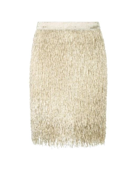 Moschino Natural Minijupe À Franges