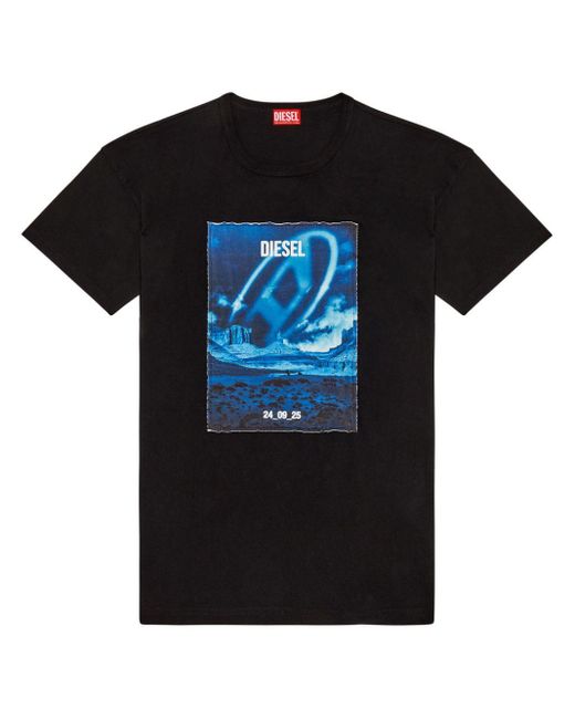 DIESEL Black T-boxt-q16 Graphic-print T-shirt for men