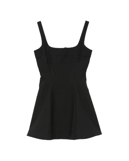 Stine Goya Black Square-Neck Flared Dress