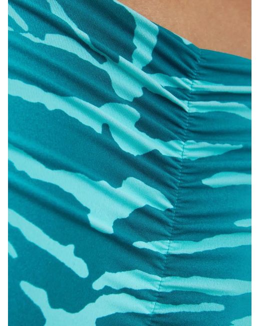 Beach Bunny Blue Bas De Bikini Froncé À Imprimé Animalier