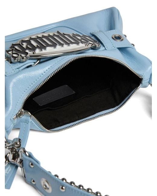 DSquared² Blue Gothic Leather Shoulder Bag