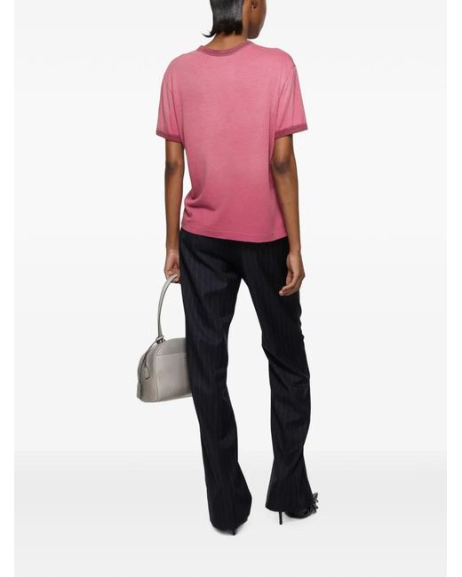 Acne Pink Graphic T-Shirt