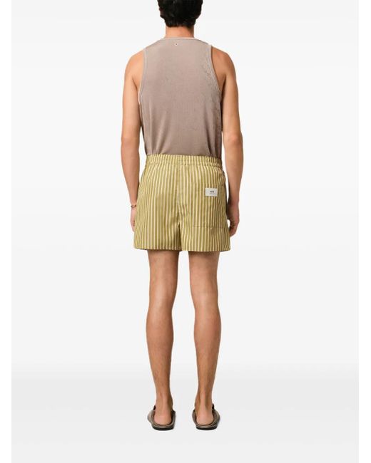 AMI Gestreepte Shorts in het Metallic